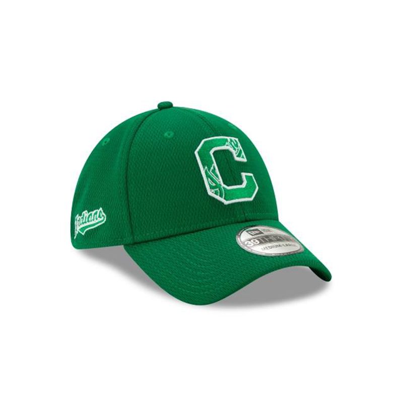 MLB Cleveland Indians St Patricks Day 39Thirty Stretch Fit (GME0314) - Green New Era Caps